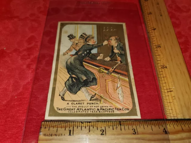 Victorian Trade Card The Great Atlantic & Pacific Tea Co Titled A Claret Punch