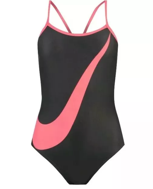 Nike Tank Swoosh  Black Swimsuit Size 24 Age 8-10 Yrs #REF31