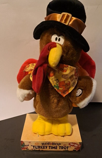 Dan Dee Animated Plush Turkey Hop & Bop  14" T Sing & Bops Yeehaw!! Adorable