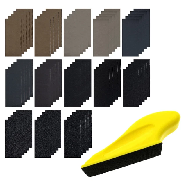 Nuevo papel de lija bloque de lijado húmedo 3,5 × 1,06 pulgadas 60#-10000# herrajes