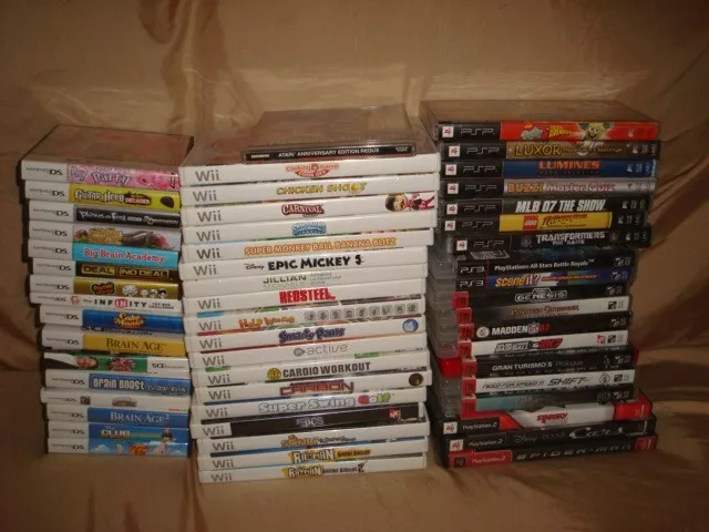 Huge Video Game Lot Of 53 Games Sony Ps2 Ps3 Psp Nintendo Ds Wii See Pics