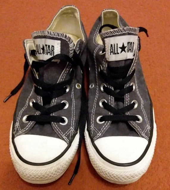 GREY ACID WASH Converse Shoes Size UK 4 Trainers Casual Grunge