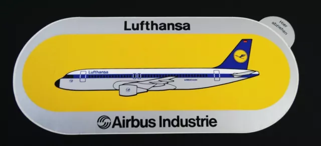 Werbe-Aufkleber Lufthansa AIRBUS Industrie A320 German Airline Kranich 80er
