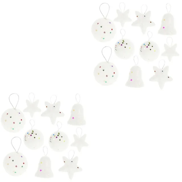 240 Pcs White Foam Pendant Christmas Party Supplies Xmas Tree Ornaments