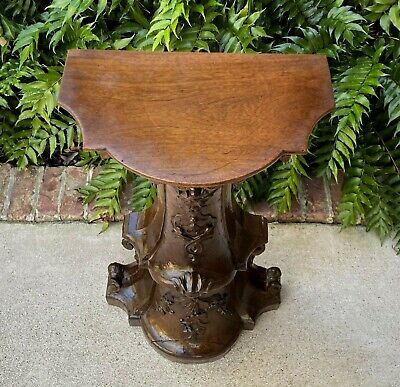 Antique Italian Pedestal Plant Stand Display Table Walnut Baroque 38" Book Rest 5