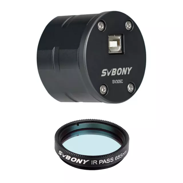 SVBONY SV305C USB2.0 Color Planetary Camera / IMX662 /EAA + SV183 IR Pass Filter