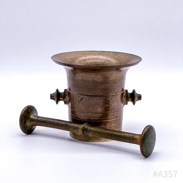 Vintage Brass Mortar Pharmacy Mortar With Pestle/Tappet Brass 1,7kg