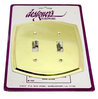 DESIGNERS HARDWARE Solid Brass Double Toggle Outlet Switch Plate Cover BI702