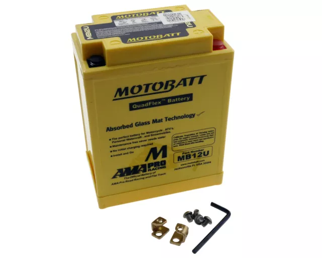 Batterie 15Ah MOTOBATT MB12U BMW F650, G650GS, HONDA CB350, CB550SC, VFR750F