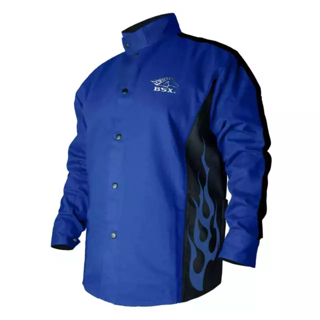 Black Stallion BXRB9C BSX Contoured FR Cotton Welding Jacket Royal Blue Small