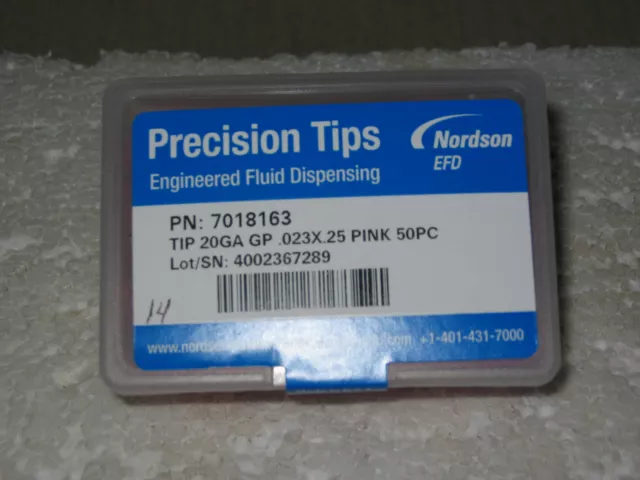 Lot #14 Nordson 7018163 Precision Tips Dispensing Tips, 50 Count