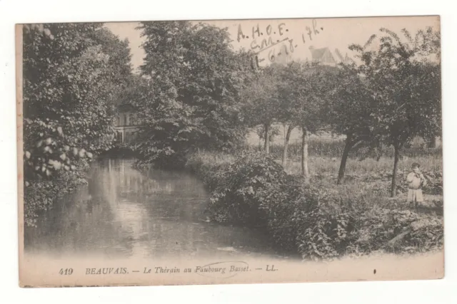 Cpa 60 - Beauvais: Le Thérain Au Faubourg Basset (Oise) Written 11-06-1918