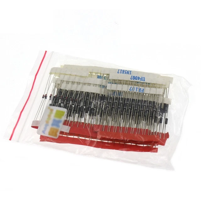 Kit diodes mixtes 1N5404 1N5406 1N5408 1N5822 1N4148 1N4001 1F4004 (200 pièces)