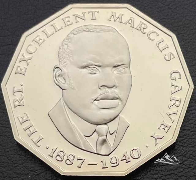 Jamaica 50 cents coin 1977 Proof. KM #70. Marcus Garvey
