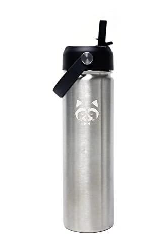 일반 RACCOON SIMPLE SILVER METAL BOTTLE (Silver, 22oz)