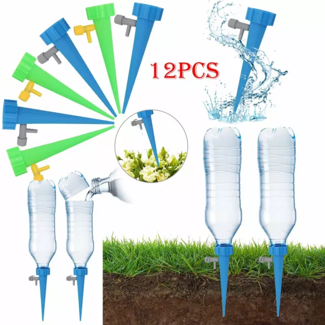 12pcs Self-Watering Spikes Device Garden Home Flower Plant Pots Waterer Tool USA