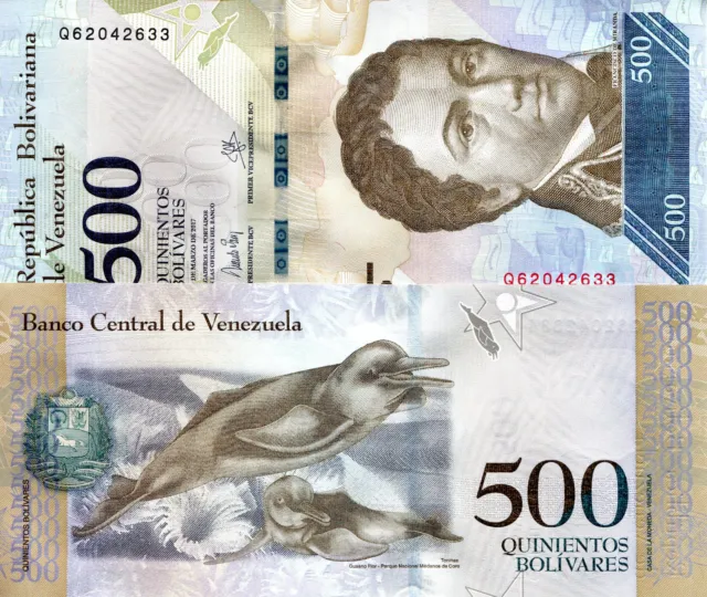 VENEZUELA 500 Bolivares Banknote World Paper Money aUNC Currency Pick p94b 2017