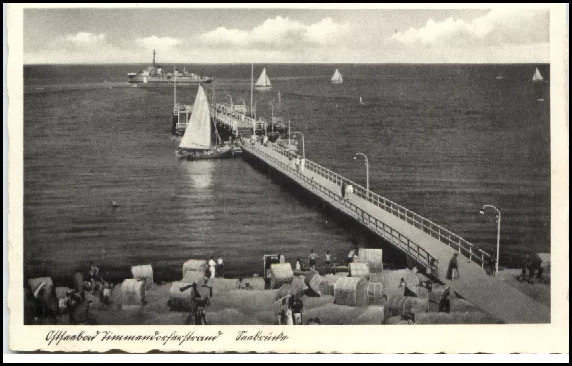 Timmendorfer Strand Schleswig Holstein AK ~1930/40 Seebrücke Ostsee Segelboot