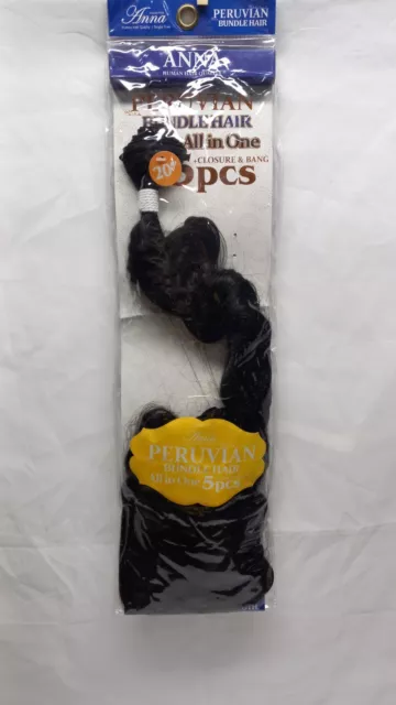Anna Peruvian Bundle hair All in One closure & bang human hair quality 5 pcs