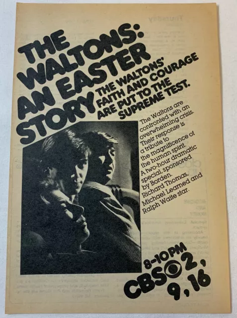 1976 CBS TV Speciale Ad ~Il Waltons : Un Easter Story Richard Thomas