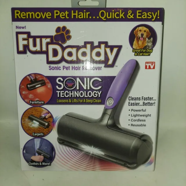 FUR DADDY Fast & Easy Dog/Cat Fur Remover with LED Light & Sonic Technology New