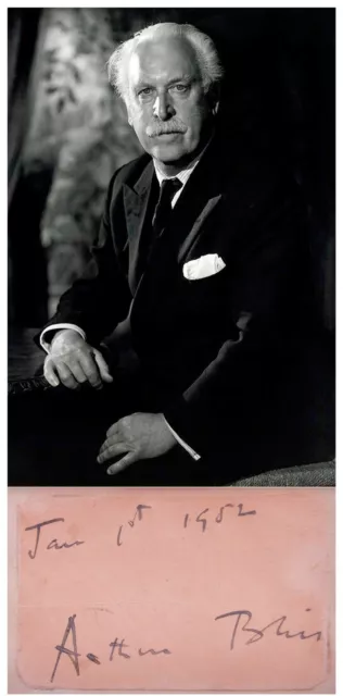 1952 Composer ARTHUR BLISS Hand SIGNED AUTOGRAPH + PHOTO + DECO MAT Conductor