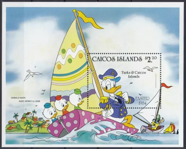 Caicos  Block 5 (46) **, Walt Disney - Ostern / Easter 1984  (9 ME)