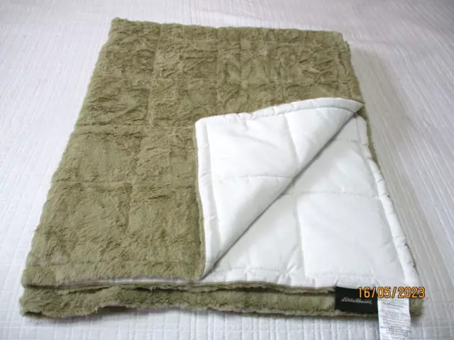 Eddie Bauer Home Tan Faux Fur blanket 50x60