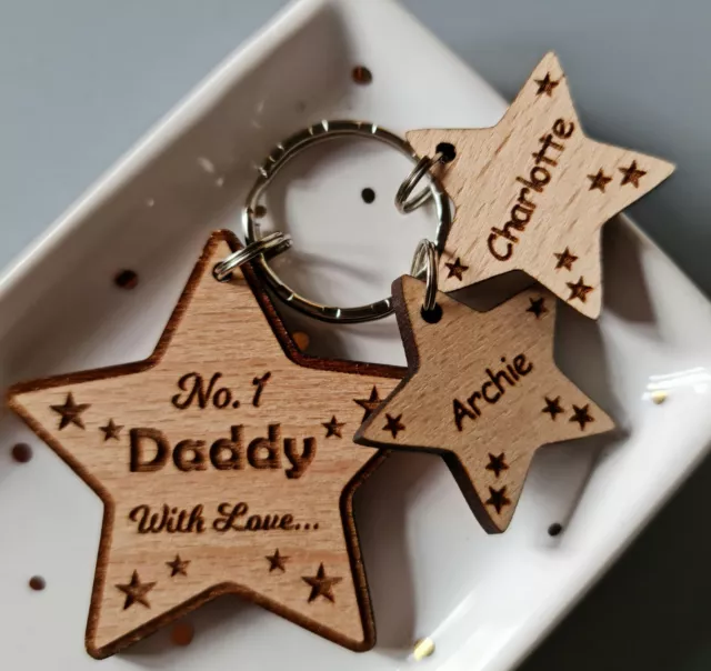 Personalised Fathers Day Gift Daddy Dad Grandad Keyring Gifts For Him Birthday