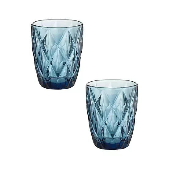 Blue Mixer Glasses Set of 2 Gemstone Drinking Glasses Tumblers 270ml Ravenhead