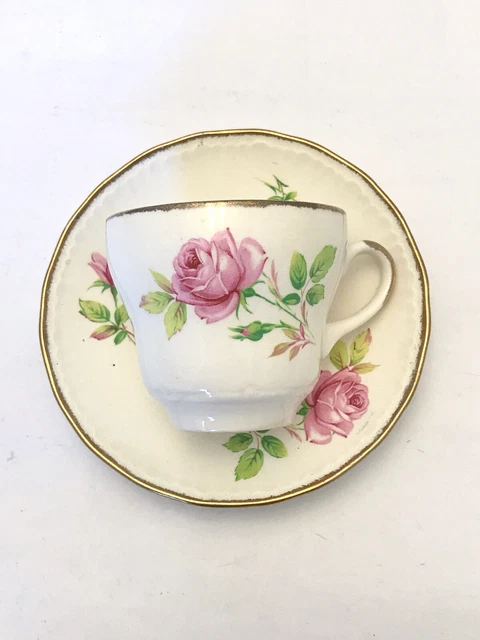 Swinnertons Staffordshire  Luxor Vellum Tea Cup And Saucer Roses