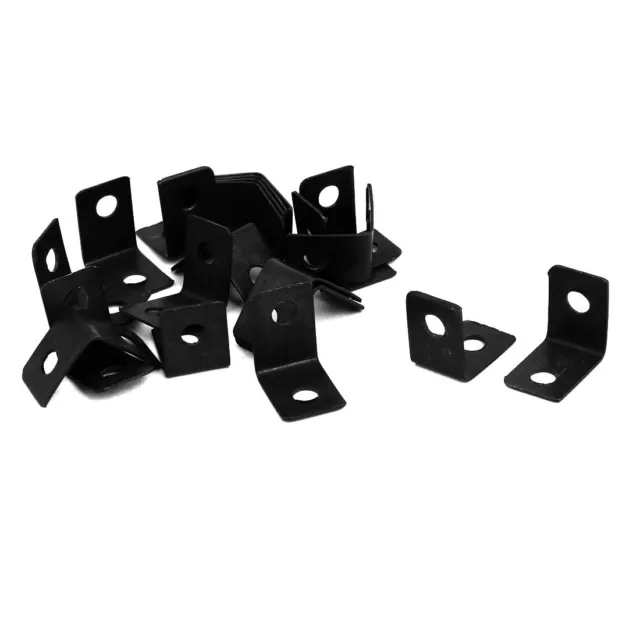 20 Pcs 12x9x12mm L-Shaped 90 Degree Angle Bracket Corner Braces Black