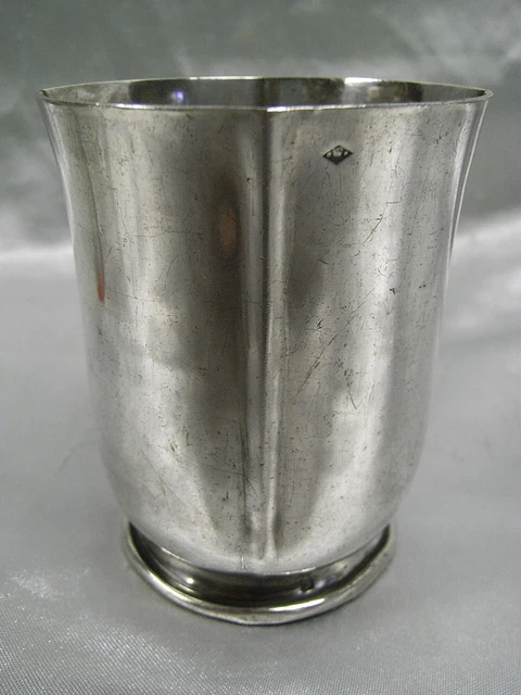 ANCIENNE TIMBALE ARGENT MASSIF GOBELET CHIFFRE DOMINIQUE GLASS SILVER ...