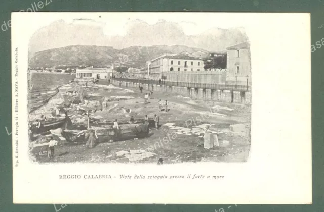 REGGIO CALABRIA. Vista della spiaggia. Cartolina d'epoca, inizio '900