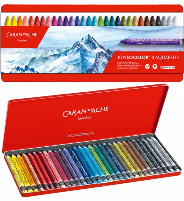 Caran Dache Neocolor II Watersoluble Wax Oil Crayon Pastels Art Sketch Set  Of 15