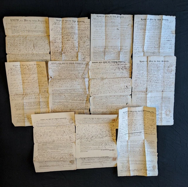 Early 1800s Lot Henniker NH Ephemera Paper Land Deeds Darling Family Etc.