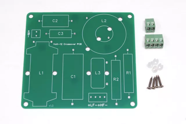 Single Crossover PCB for the Volt-12 Coaxial DIY Speaker Design - PCB Board Kit