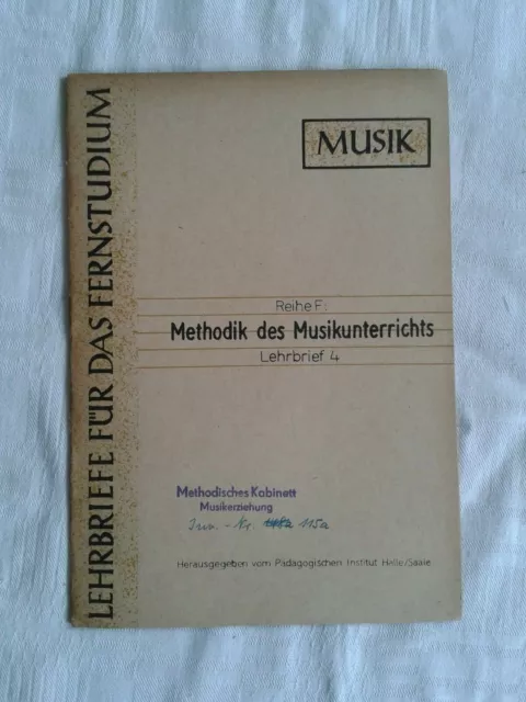 Lehrbrief für das Fernstudium Musik, Lehrbrief 4, DDR-Fachbuch 1963