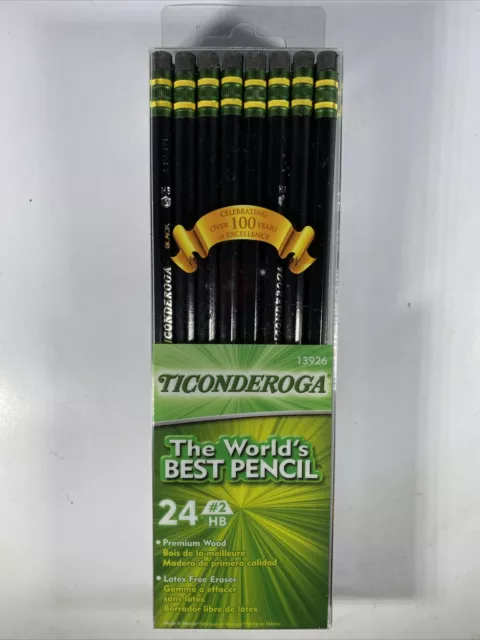 Ticonderoga Pencils | Wood-Cased Graphite #2 HB | Soft, Black | 24-Pack 13926