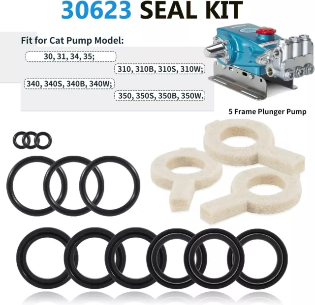 30623 Seal Kit for Cat Pump 30 31 34 35 310 340 350 Model Pressure Washer Repair 2