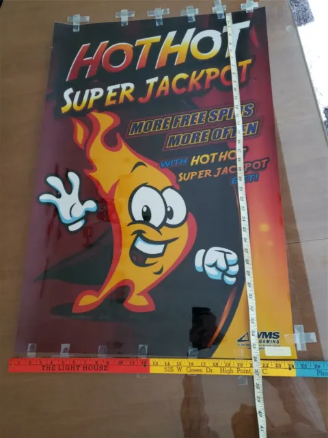 Genuine "Hot Hot Super Jackpot" Wms Banner 31-016367-00-02 *Fast Ship* / Wr 1