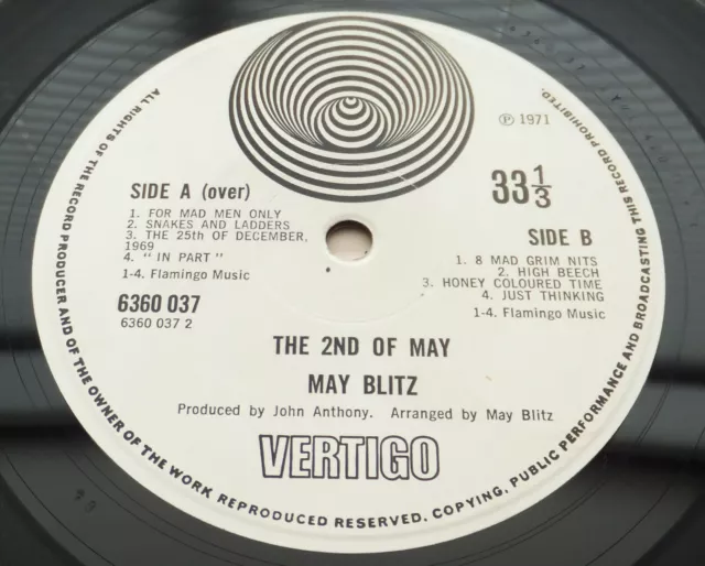 May Blitz - The 2nd of May // Orig 1st UK '71 Vertigo Swirl LP Top Copy