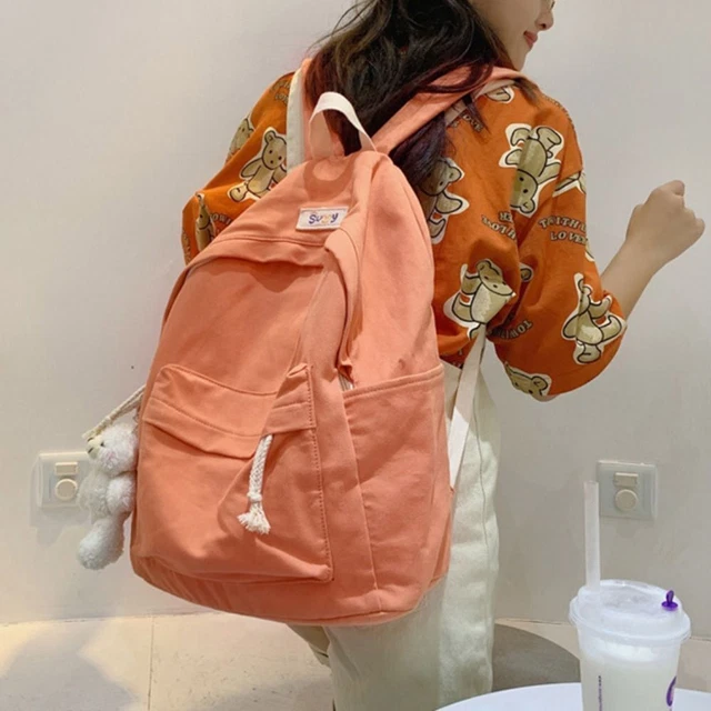 SOLID COLOR SCHOOL Bags Large Capacity Travel Backpack Backpack Bags