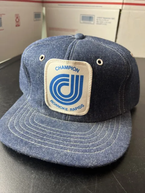 Vintage 80s Full Denim Foam Trucker Hat Ball Cap Adjustable Snapback M/L