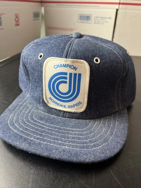 Vintage 80s Full Denim Foam Trucker Hat Ball Cap Adjustable Snapback M/L