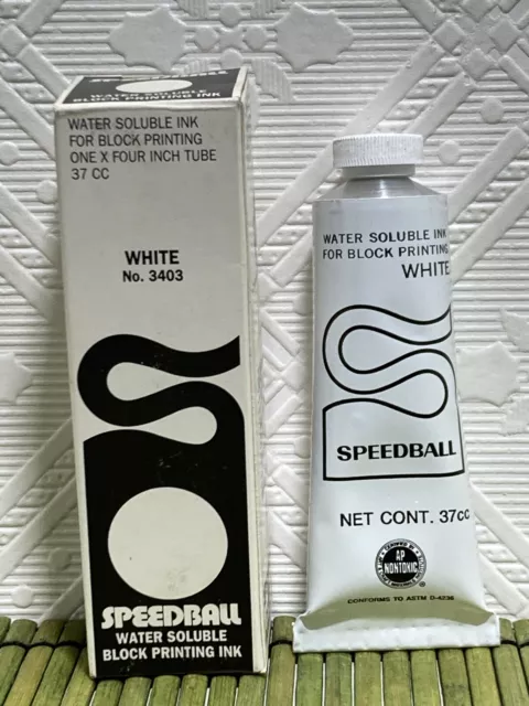 Tinta de impresión en bloque Speedball blanca #3403 tinta soluble en agua 1,30 liq oz 37cc