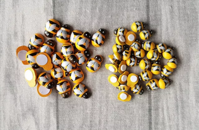 Biene Bienchen Holz Streuteile Glück Sticker Basteln Kleben Dekorieren Tischdeko