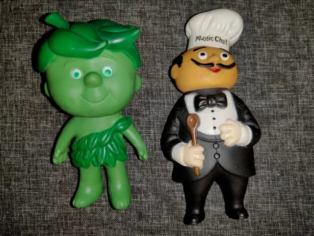 VTG 70s Jolly Green Giant Little Sprout Vinyl Figure & Magic Chef Bank Lynch