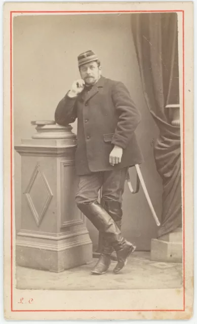 CDV militaire. Capitaine des mobiles par Chamussy à Chambéry. Guerre 1870-71.