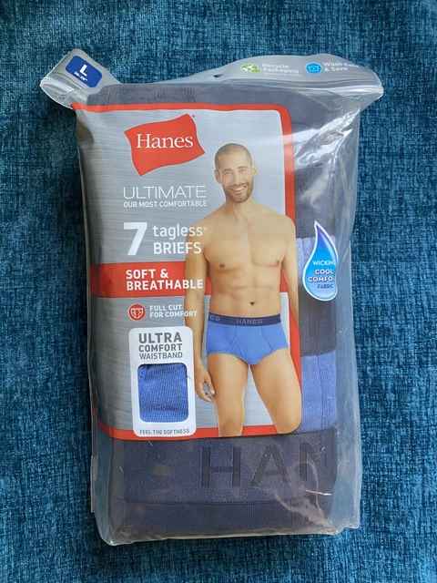 Hanes 7764L7 Ultimate Men's Full-Cut Pre-Shrunk Briefs - 7 Pack